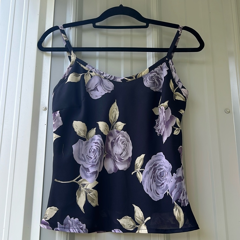 Vintage 2 layered Floral Tank size S